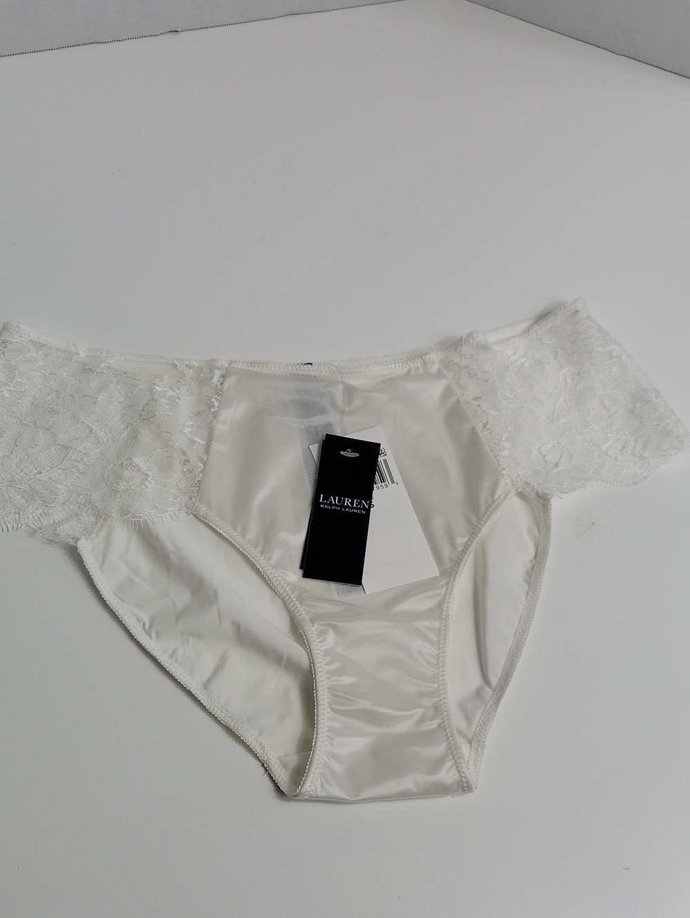 Lauren Ralph Lauren Ivory Satin & Lace Bikini Panty